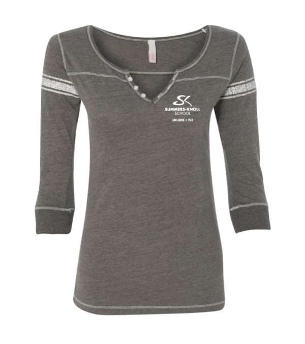 Ladies 3/4 Sleeve B-Ball Tee - Image 2