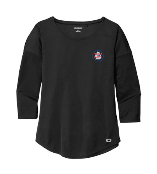 Scoop-Neck 3/4 Sleeve Shirt [LOG141] - Image 2