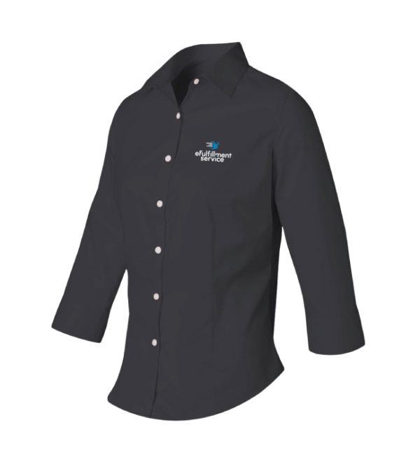 Ladies Three-Quarter Sleeve Baby Twill Shirt [13V0527] - Image 2