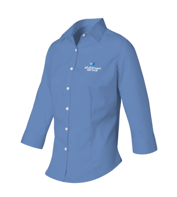 Ladies Three-Quarter Sleeve Baby Twill Shirt [13V0527]