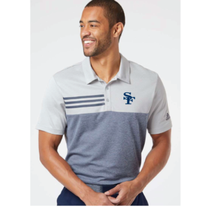 Men's Adidas Heathered Colorblock 3-Stripes Sport Shirt - A508