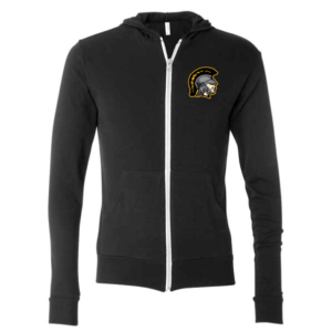 TCC Unisex Black Triblend Lightweight Full Zip Hoodie [BC3939]