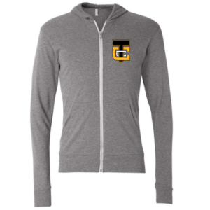 TCC Unisex Grey Triblend Lightweight Full Zip Hoodie [BC3939]