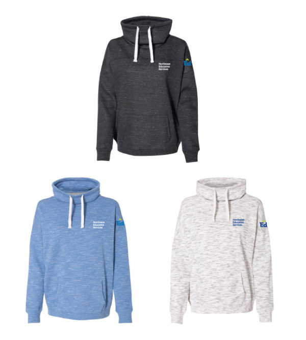 Women’s Mélange Fleece Cowl Neck Sweatshirt [8673|L#1/SLV]