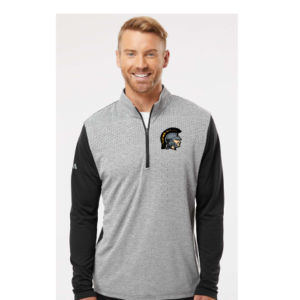 Men's Adidas Heather Block Print Quarter-Zip Pullover [A522]