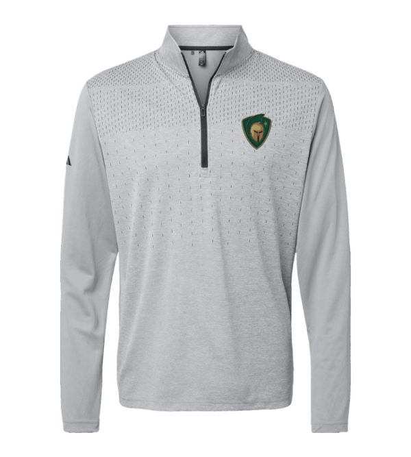 Men's Adidas Heather Block Print Quarter-Zip Pullover [A522]