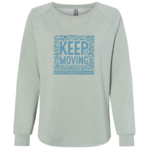 Women's "Keep Moving" California Wave Wash Crewneck Sweatshirt [PRM2000]