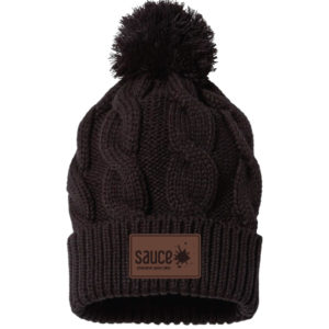 Chunk Twist Cuffed Beanie Leather Patch [Sauce] [141R]