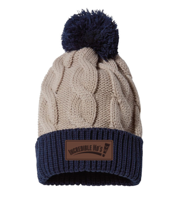 Chunk Twist Cuffed Beanie Leather Patch [Incredible Mo's] [141R]