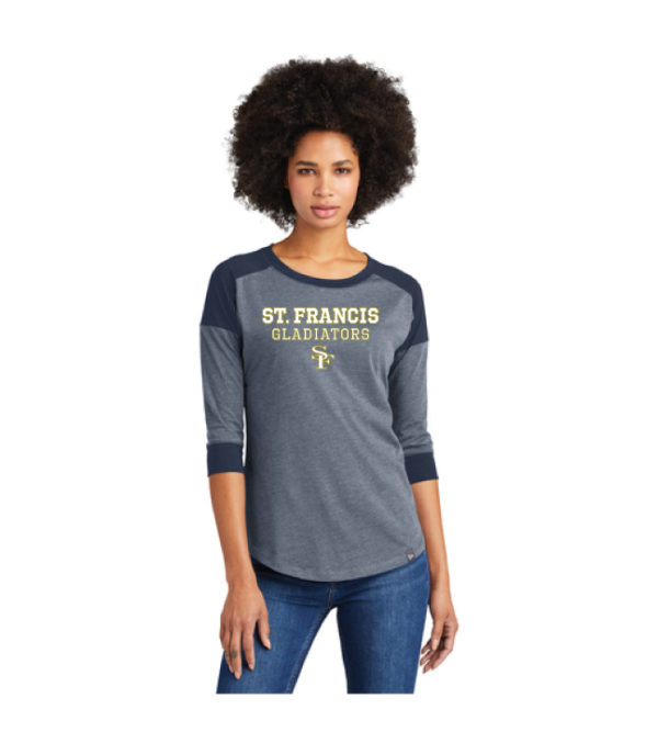 New Era® Women's Heritage Blend 3/4-Sleeve Baseball Raglan Tee [LNEA104] - Image 2