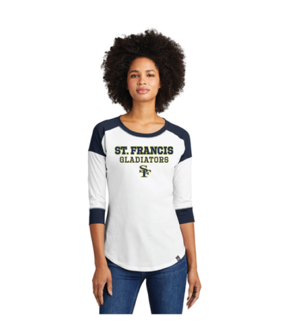 New Era® Women's Heritage Blend 3/4-Sleeve Baseball Raglan Tee [LNEA104]