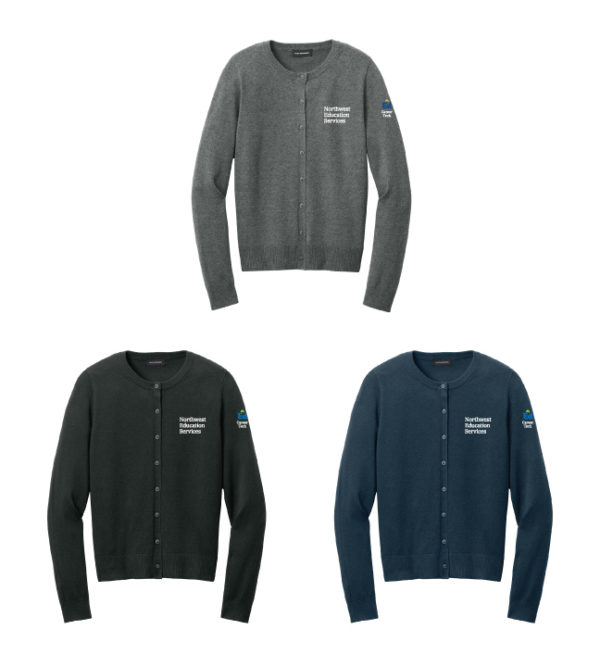 Women’s Easy Care Crewneck Cardigan Sweater [LSW2870|L#1/SLV]