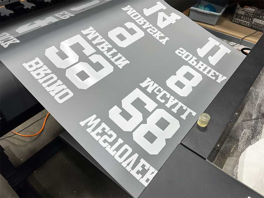 Names and Numbers on DTF Transfer Printer