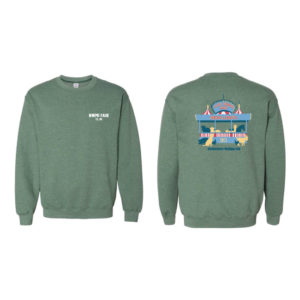 Adult Unisex Heather Dark Green Crewneck [GIL-18000]
