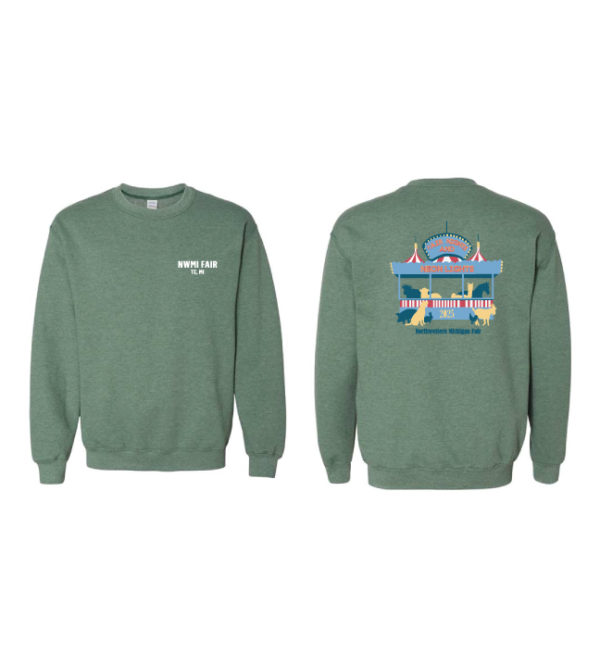 Adult Unisex Heather Dark Green Crewneck [GIL-18000]