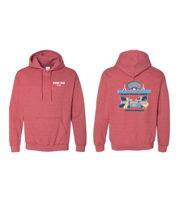 Adult Unisex Heather Scarlet Red Hooded Sweatshirt  [GIL-18500]