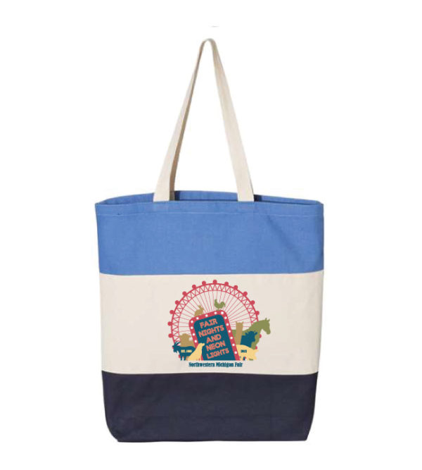 Navy/Natural/Carolina Blue Tricolor Tote (Ferris Wheel) [Q125900]