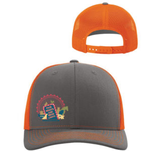 Charcoal/Orange Snapback Trucker Cap (Ferris Wheel) [RICH-112]