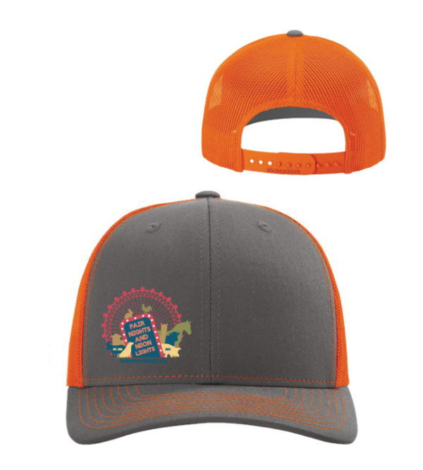 Charcoal/Orange Snapback Trucker Cap (Ferris Wheel) [RICH-112]