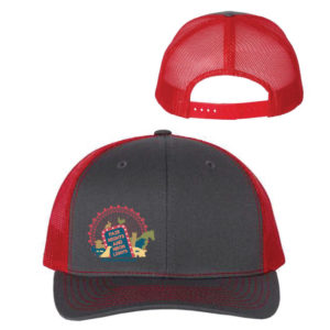 Charcoal/Red Snapback Trucker Cap (Ferris Wheel) [RICH-112]