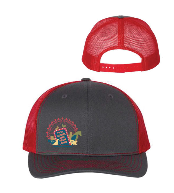 Charcoal/Red Snapback Trucker Cap (Ferris Wheel) [RICH-112]