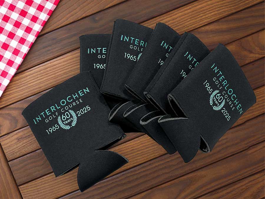 DTF Hot Peel Transfers on Beverage Koozies