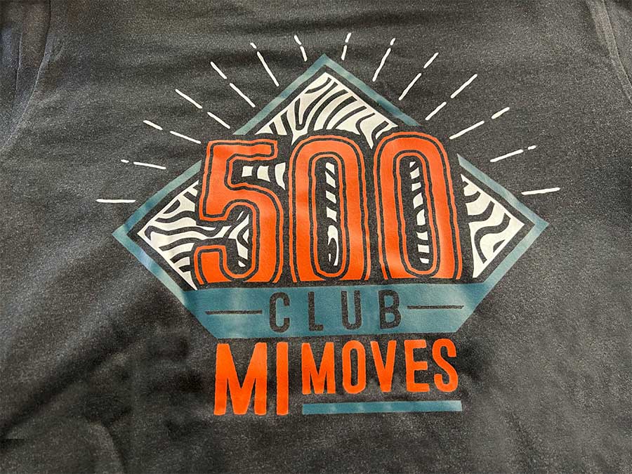MI MOVES 500 Club Member Appreciation Giveaway Shirts