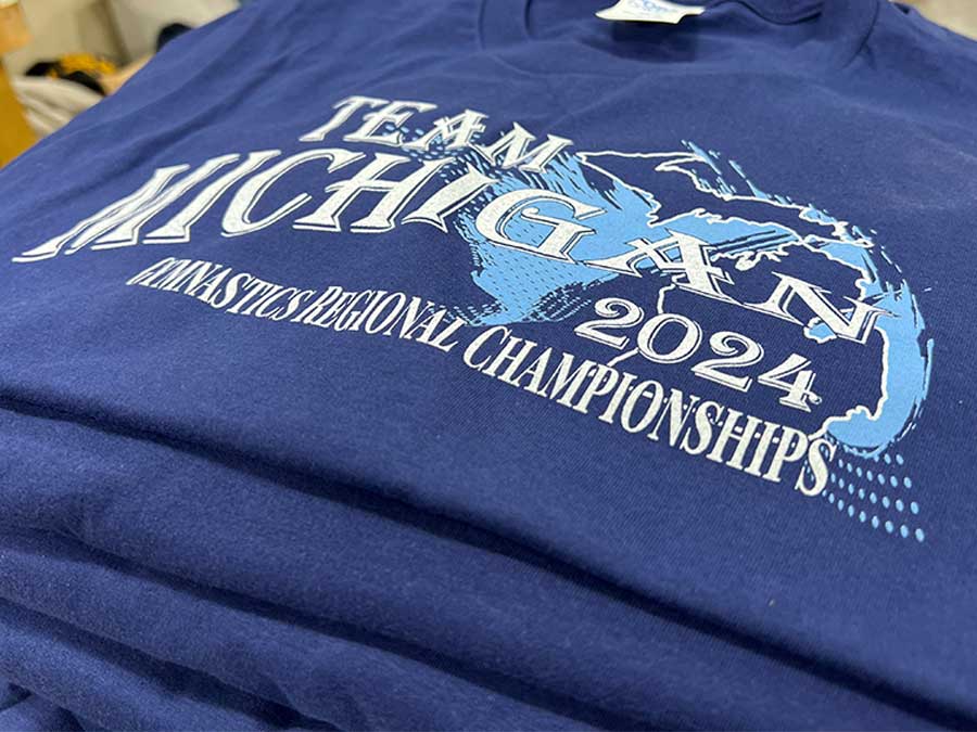 Screen Printed Shirts for Michigan Gymnastics