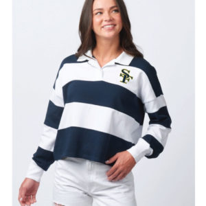 SF - Ladies Boxy Striped Rugby Shirt [71279]
